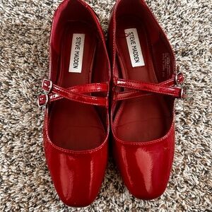 Steve Madden Red Flats with Decorative Bow